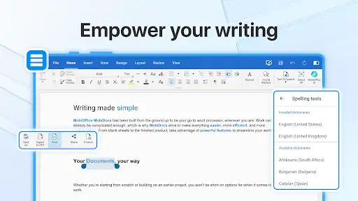 آفیس‌ سوئیت MobiOffice - اسکرین‌شات 19